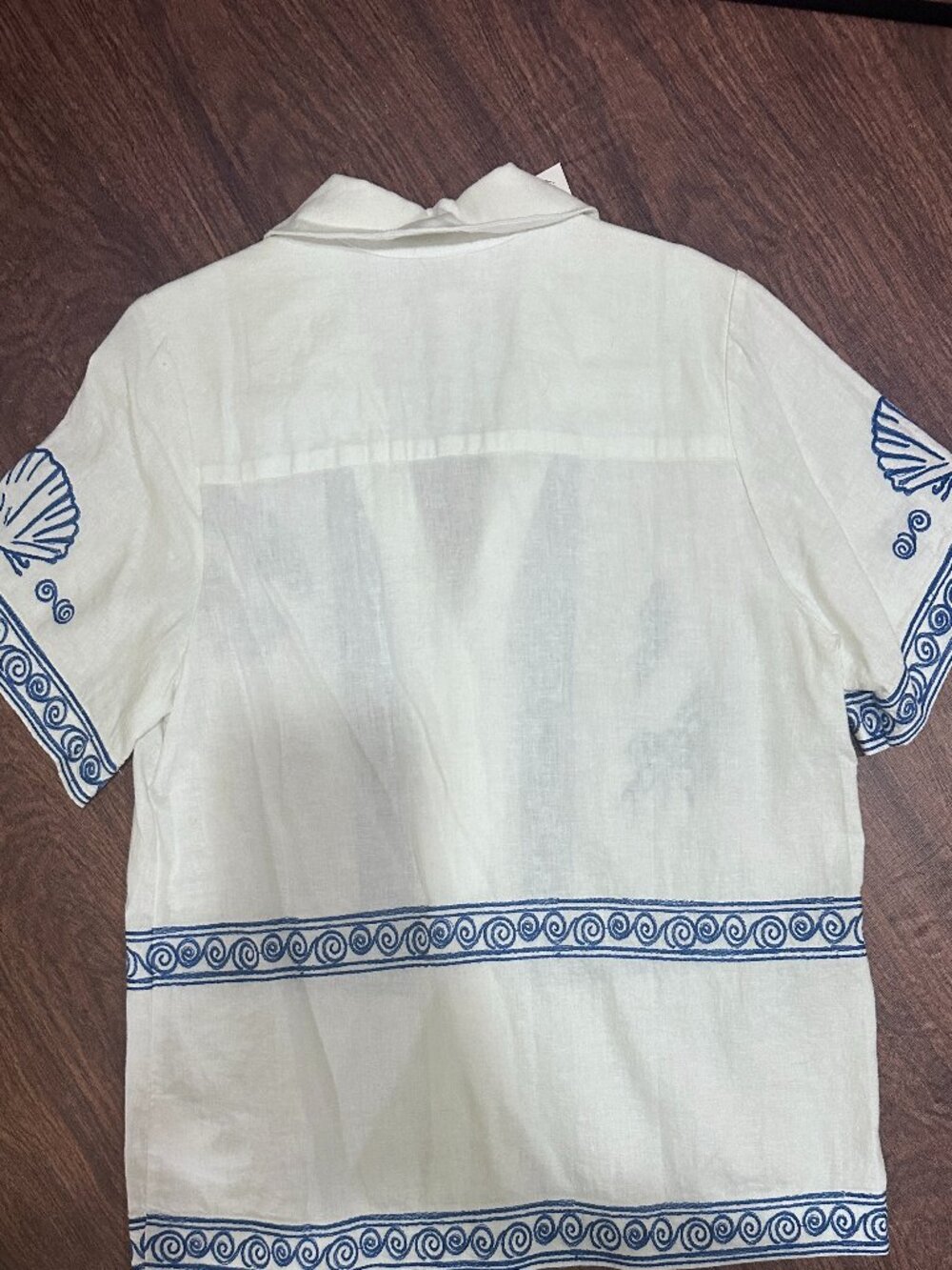 Madewell x Lisa Says Gah! Embroidered Button-Front Shirt NWT XS - Picture 8 of 9